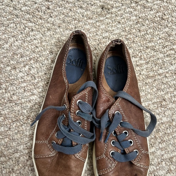 SOFFT brown leather sneakers blue size 6 - Picture 3 of 8